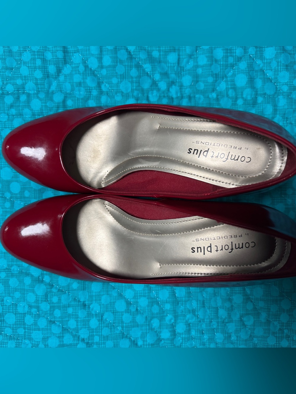 Comfort Plus by Predictions Women’s Red Patent Round-Toe heels
